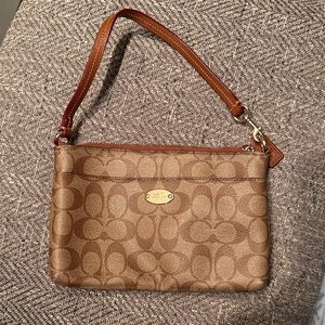 Coach Tan Signature Wristlet